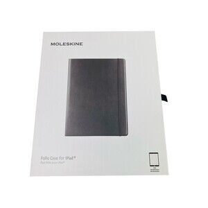Genuine Moleskine Folio Case iPad 5th 6th Generation Black Synthetic Leather New